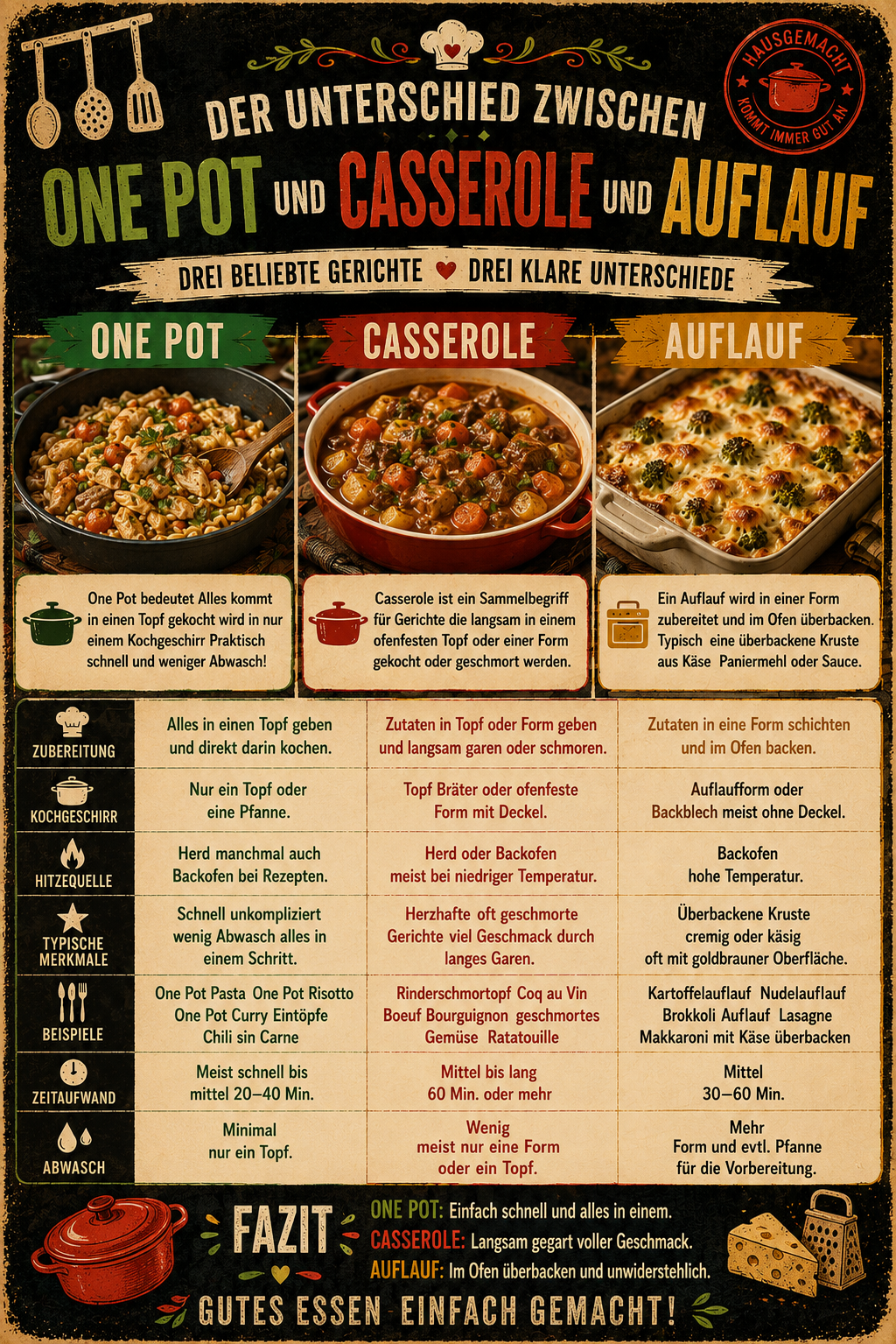 One Pot, Casserole und Auflauf