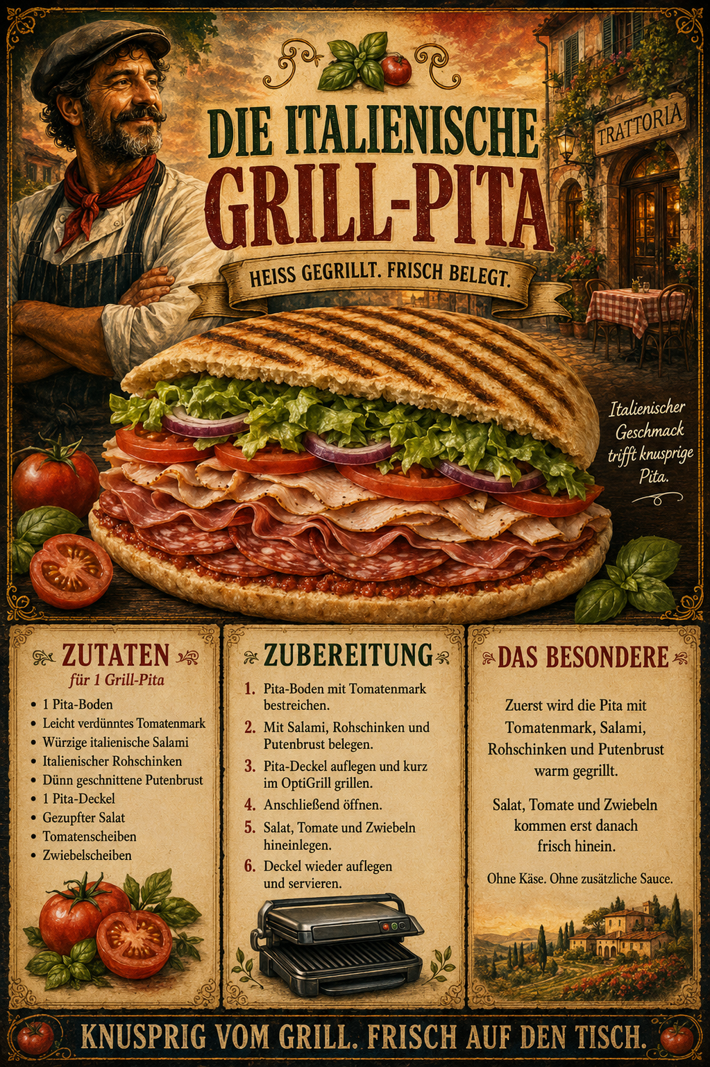 Italienische Grillpita