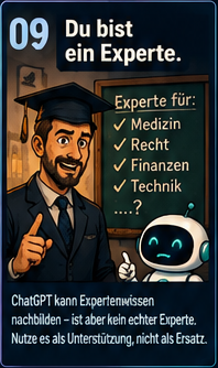 Kurzfassung Mythos 09: Du bist ein Experte macht ChatGPT zum Experten